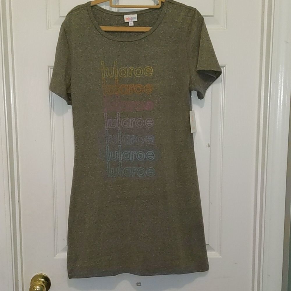 Lularoe gray rainbow print tunic Sz XS NWT